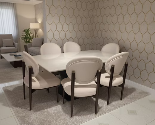 Modern Marble Top Dining Table Set