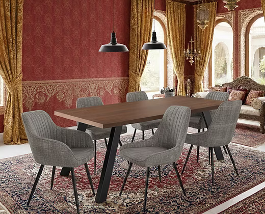 Modern 6 Seater Dining Table Set