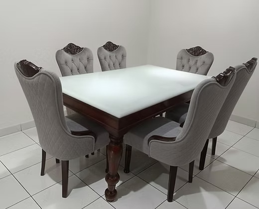 6 seater Marble top Elegant Dining Table Set