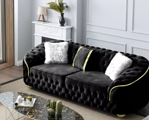 Modern Tufted 3 Seater Velvet Sofa
