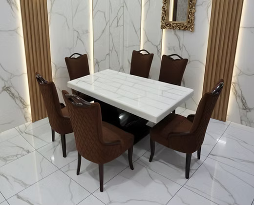 Modern Marble Top Dining Table Set