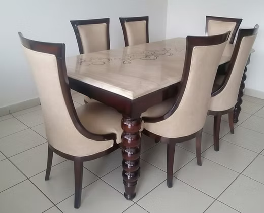 6 Seater Marble top Elegant Dining Table Set