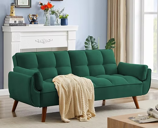 3 Seater Velvet tufted sofa with a modern yet cozy look