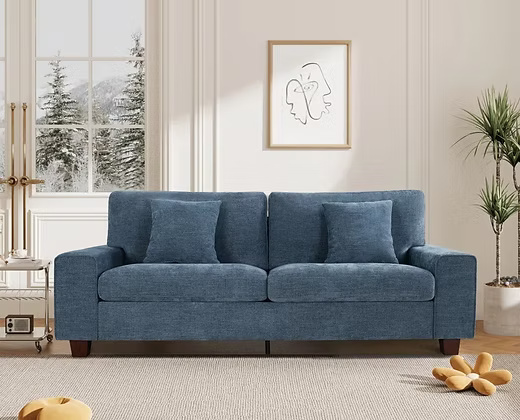 3 Seater Sleek Minimalist Modern Cozy Velvet Sofa