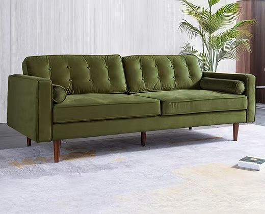 3 Seater velvet sofa with a sleek and elegant design