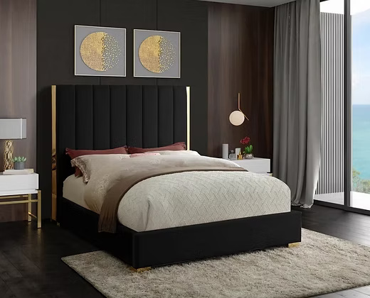 Modern Velvet Upholstered Luxury Bed