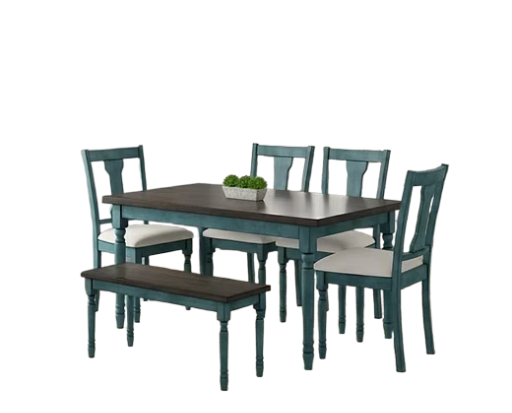 6 Seater Wooden Dining Table Set