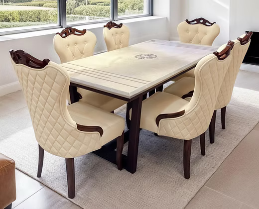 Elegant Marble Top Dining Set