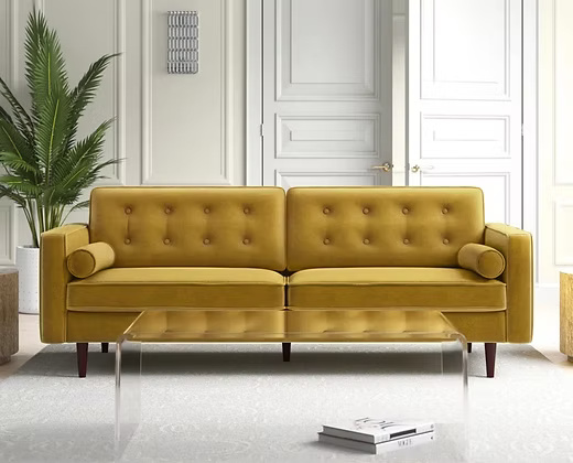 3 Seater velvet sofa with a sleek and elegant design