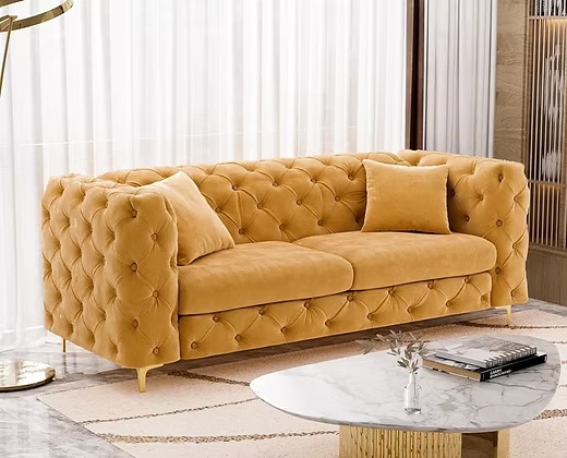 Modern Tufted 3 Seater Velvet Sofa