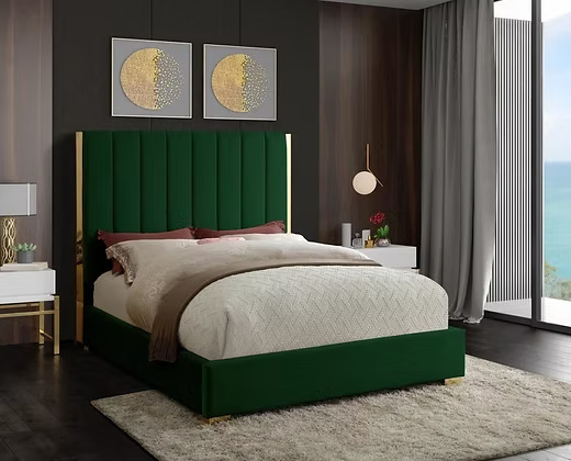 Modern Velvet Upholstered Luxury Bed
