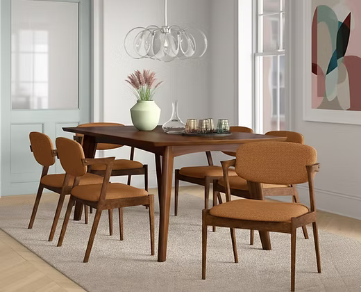 Mid-Century 6 Seater  Modern Dining Set