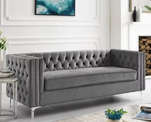 Velvet 3 Seater Modern tufted sofa