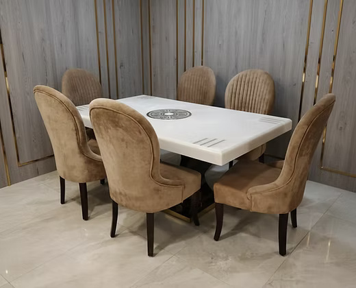 Modern Marble Top Dining Table Set