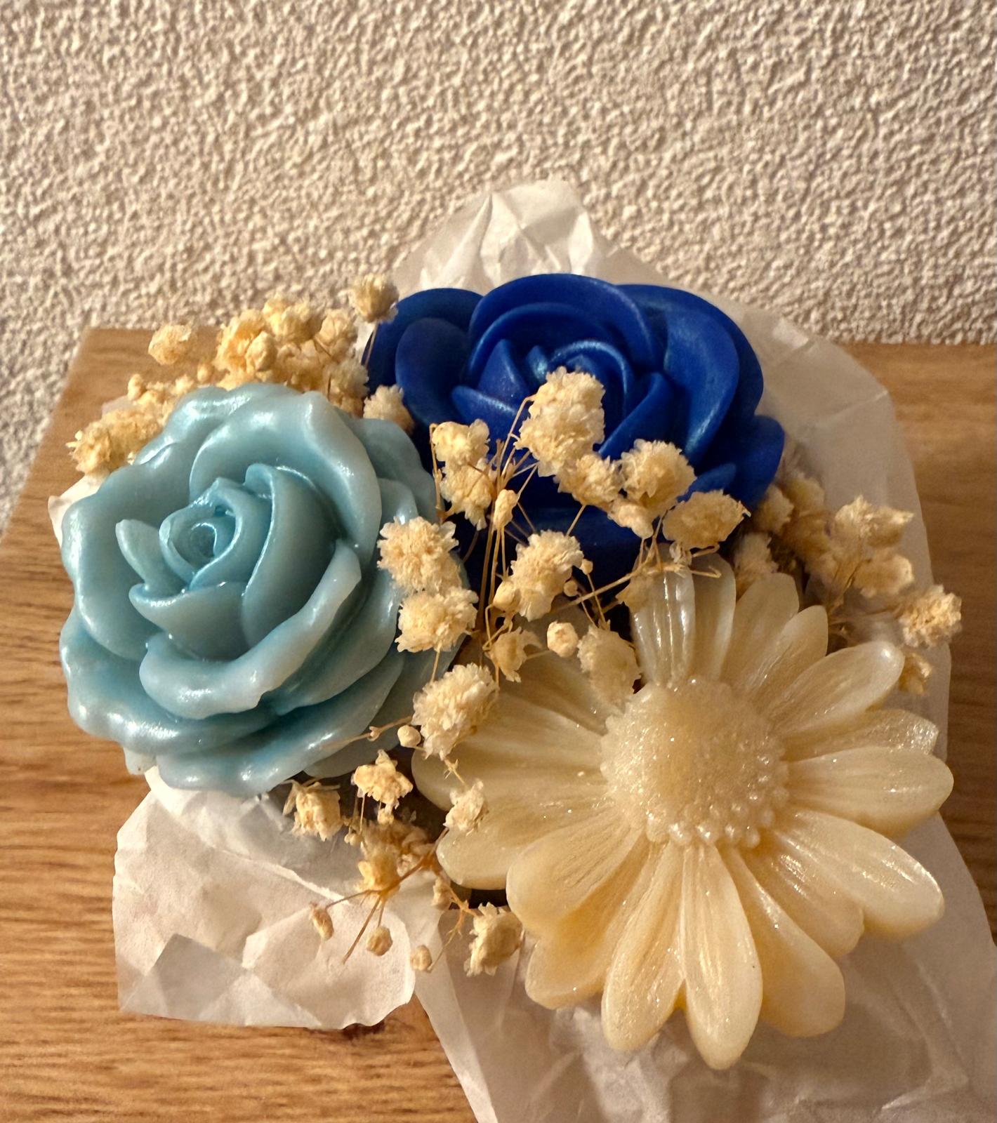 Bouquet fondants parfumés - bleu / blanc   - 100g 
