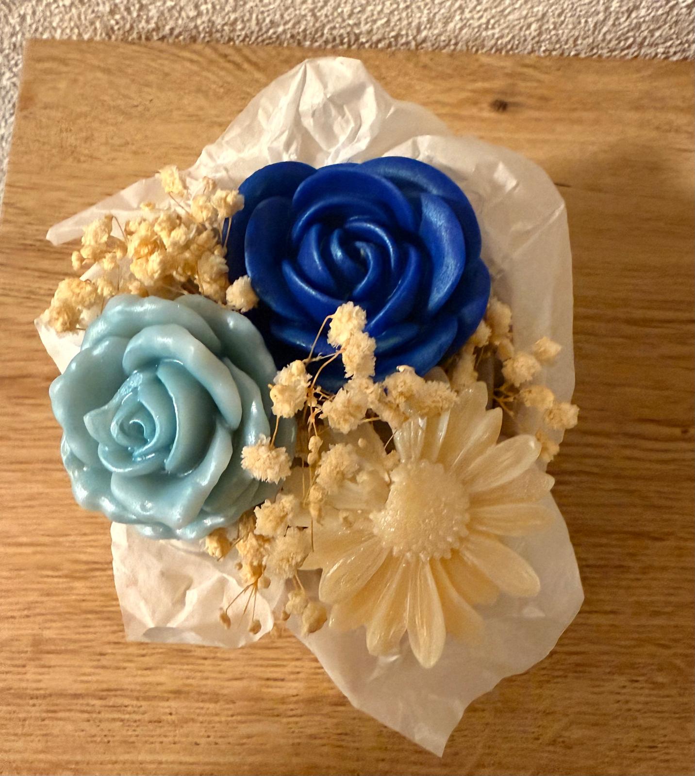 Bouquet fondants parfumés - bleu / blanc   - 100g 