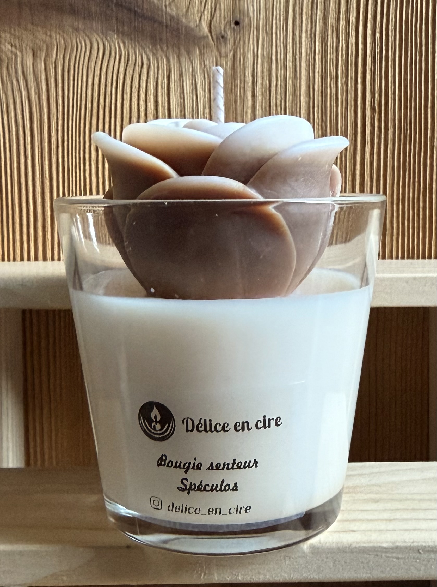 Bougie avec Rose brun clair