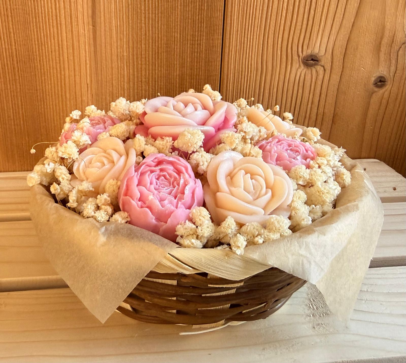Bouquet fondants parfumés - Pivoines - Rose -- rose et blanc - 200g 