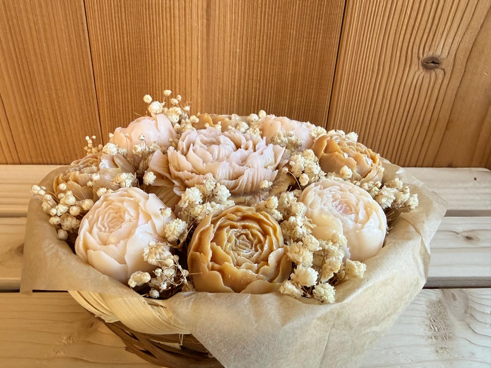 Bouquet fondants parfumés - Pivoines - Rose -- Beige  - 200g 