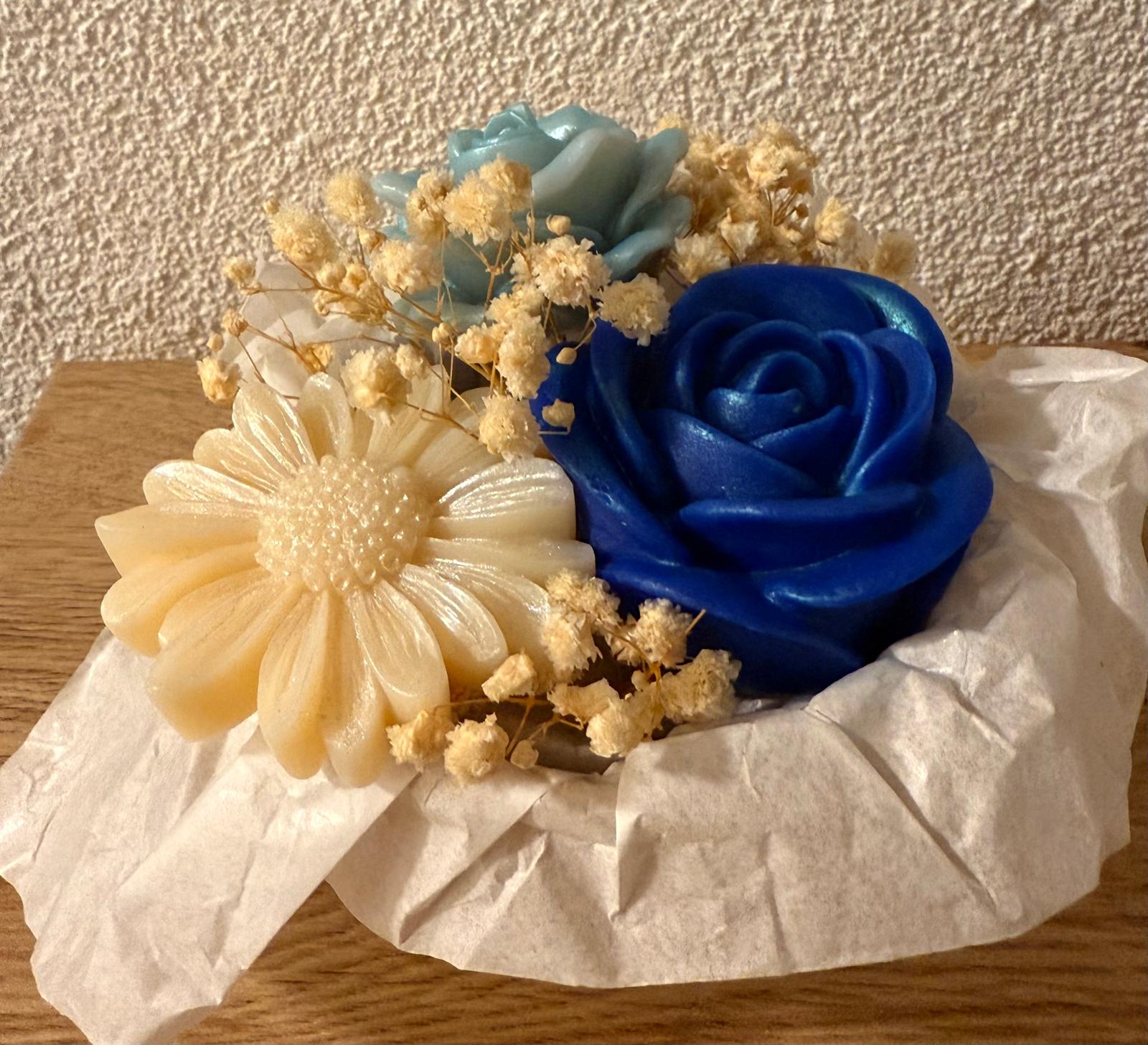 Bouquet fondants parfumés - bleu / blanc   - 100g 