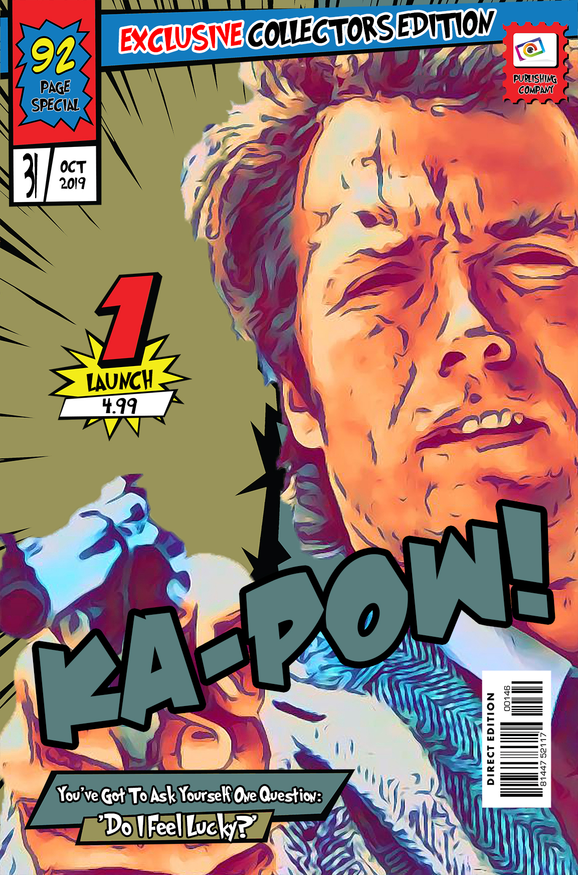 [HARRY CALLAHAN - DIRTY HARRY] – Comic Book Cover Art (Available in 3 formats and 3 different sizes)