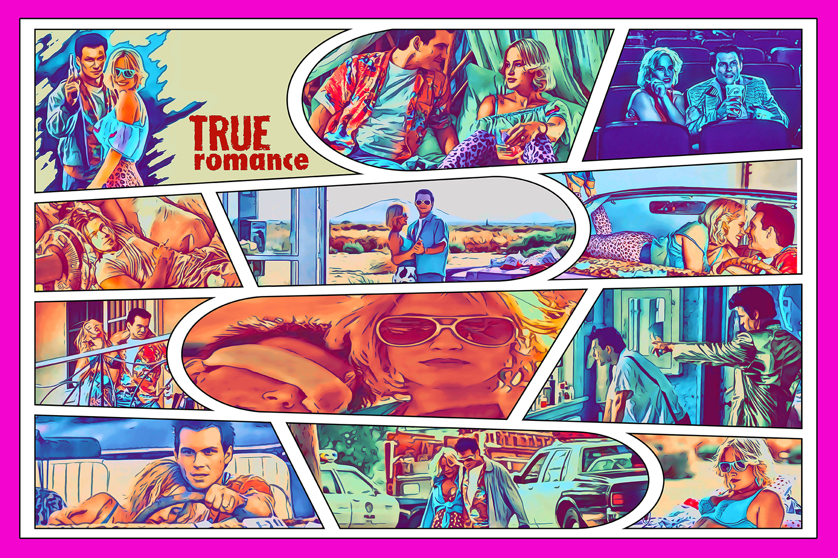 [TRUE ROMANCE] – Comic Strip Art (Available in 3 formats and 3 different sizes)