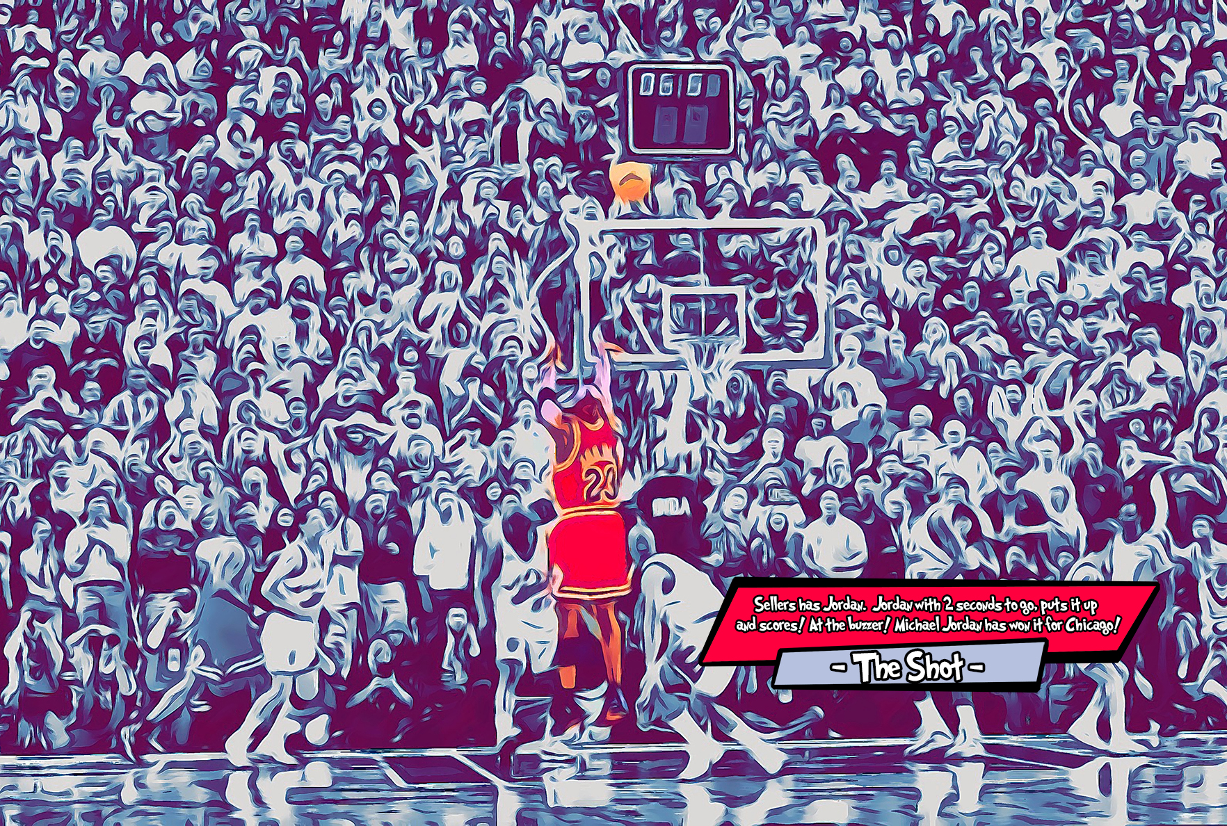 [MICHAEL JORDAN - THE SHOT]– Comic Icons Art (Available in 3 formats and 3 different sizes)