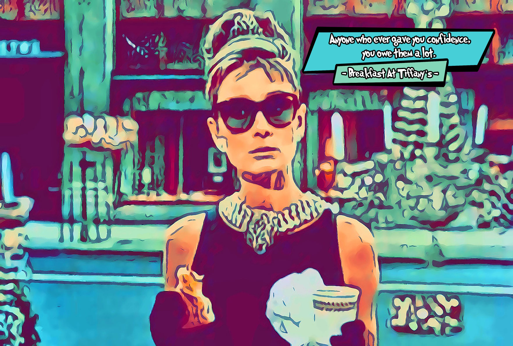 [BREAKFAST AT TIFFANYS]– Comic Icons Art (Available in 3 formats and 3 different sizes)