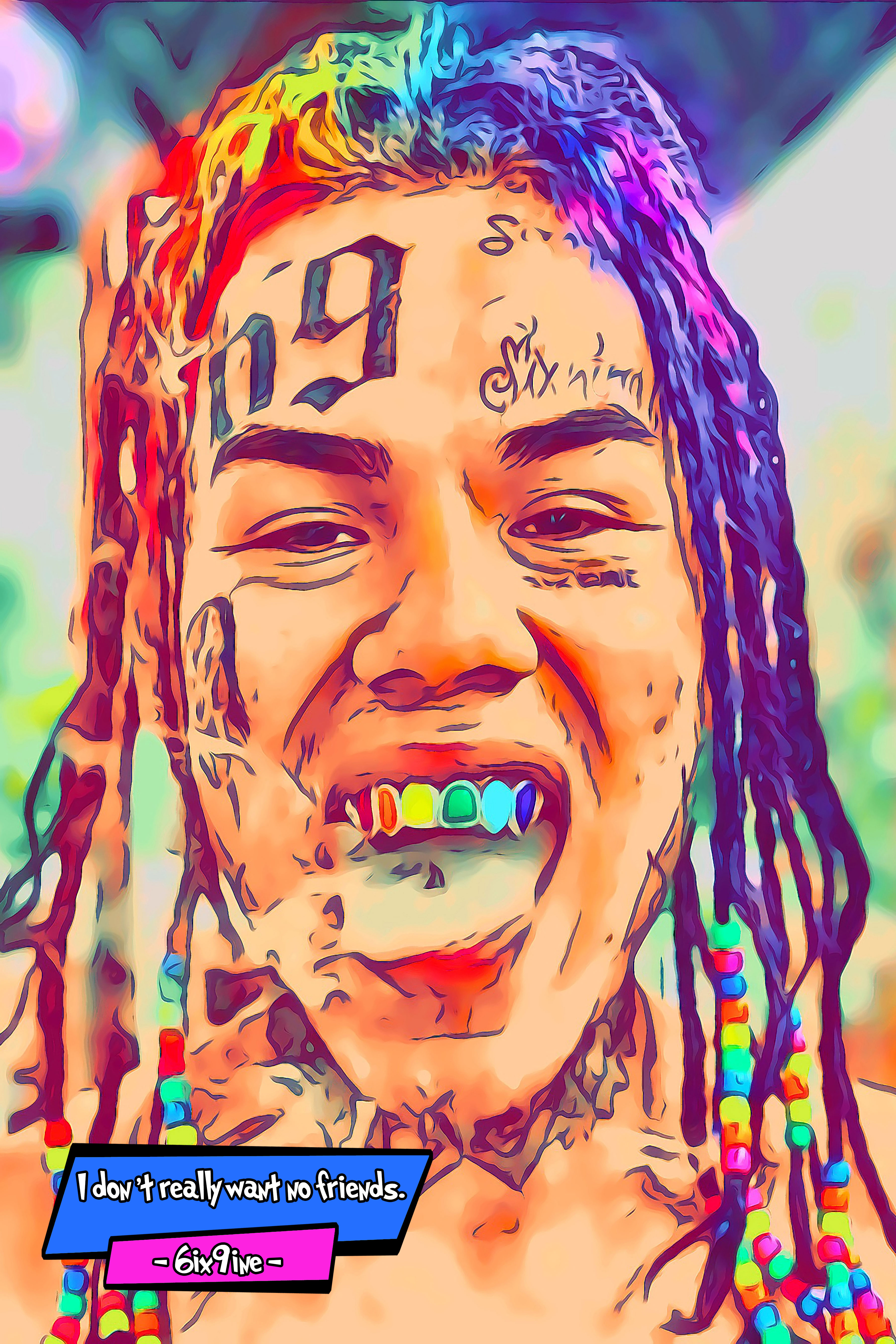 [6IX9INE] – Comic Icons Art (Available in 3 formats and 3 different sizes)