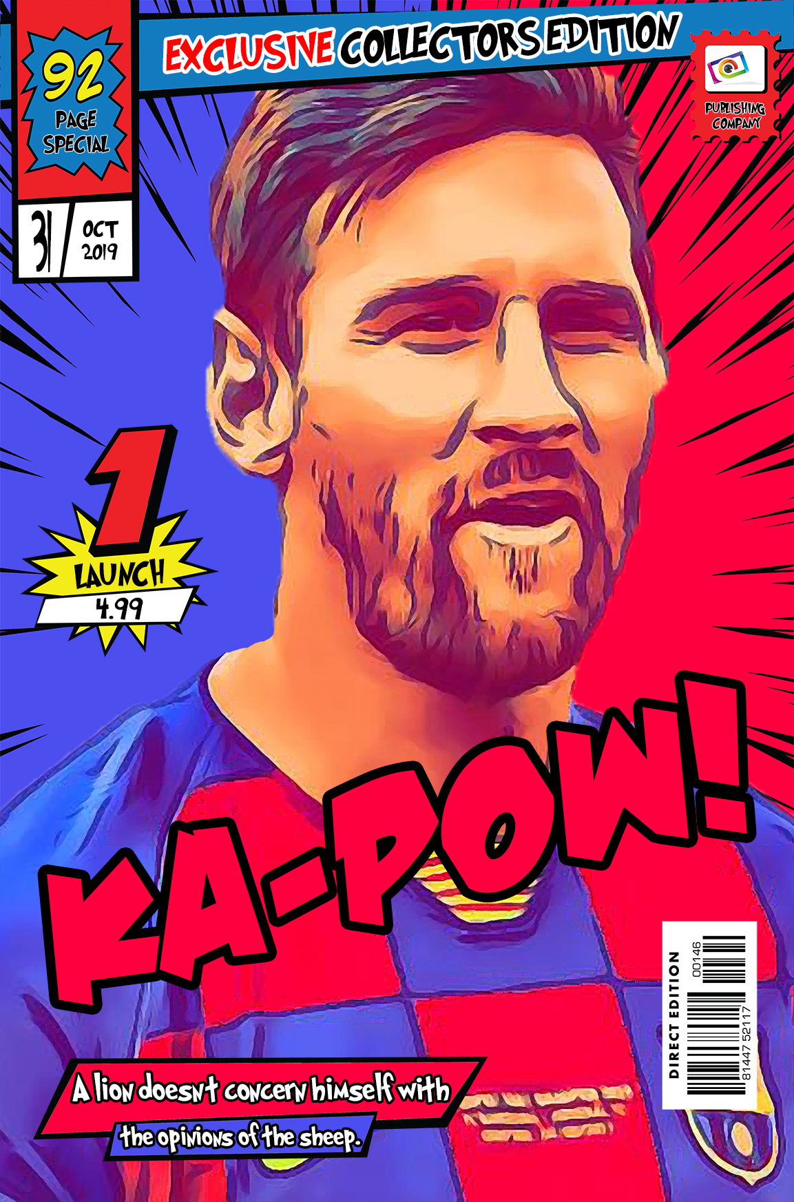 [LEO MESSI] – Comic Book Cover Art (Available in 3 formats and 3 different sizes)