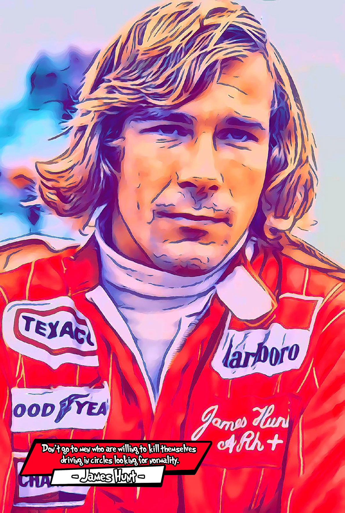 [JAMES HUNT]– Comic Icons Art (Available in 3 formats and 3 different sizes)