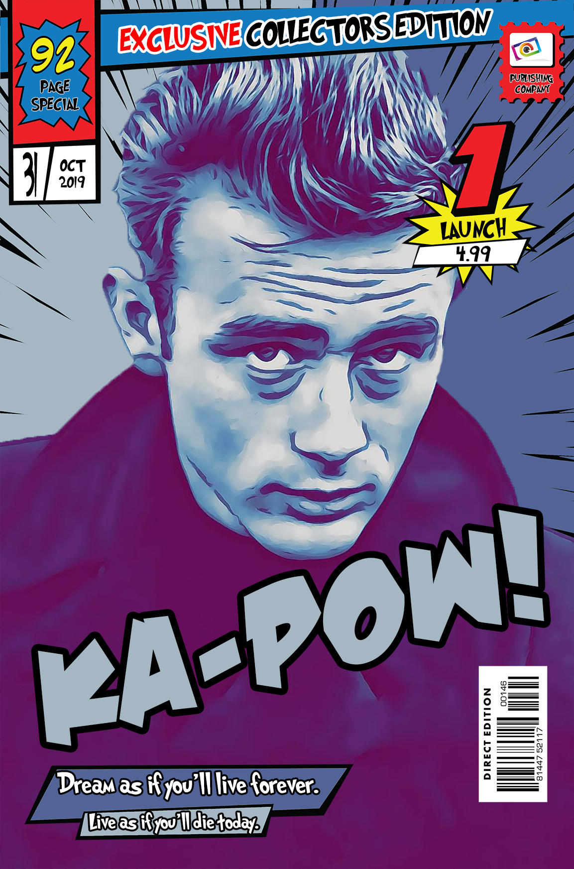 [JAMES DEAN] – Comic Book Cover Art (Available in 3 formats and 3 different sizes)