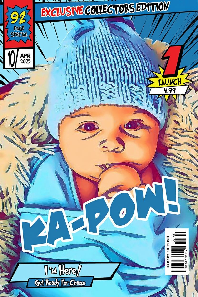 [PERSONALISED] – Comic Book Cover Art (Available in 3 formats and 3 different sizes)