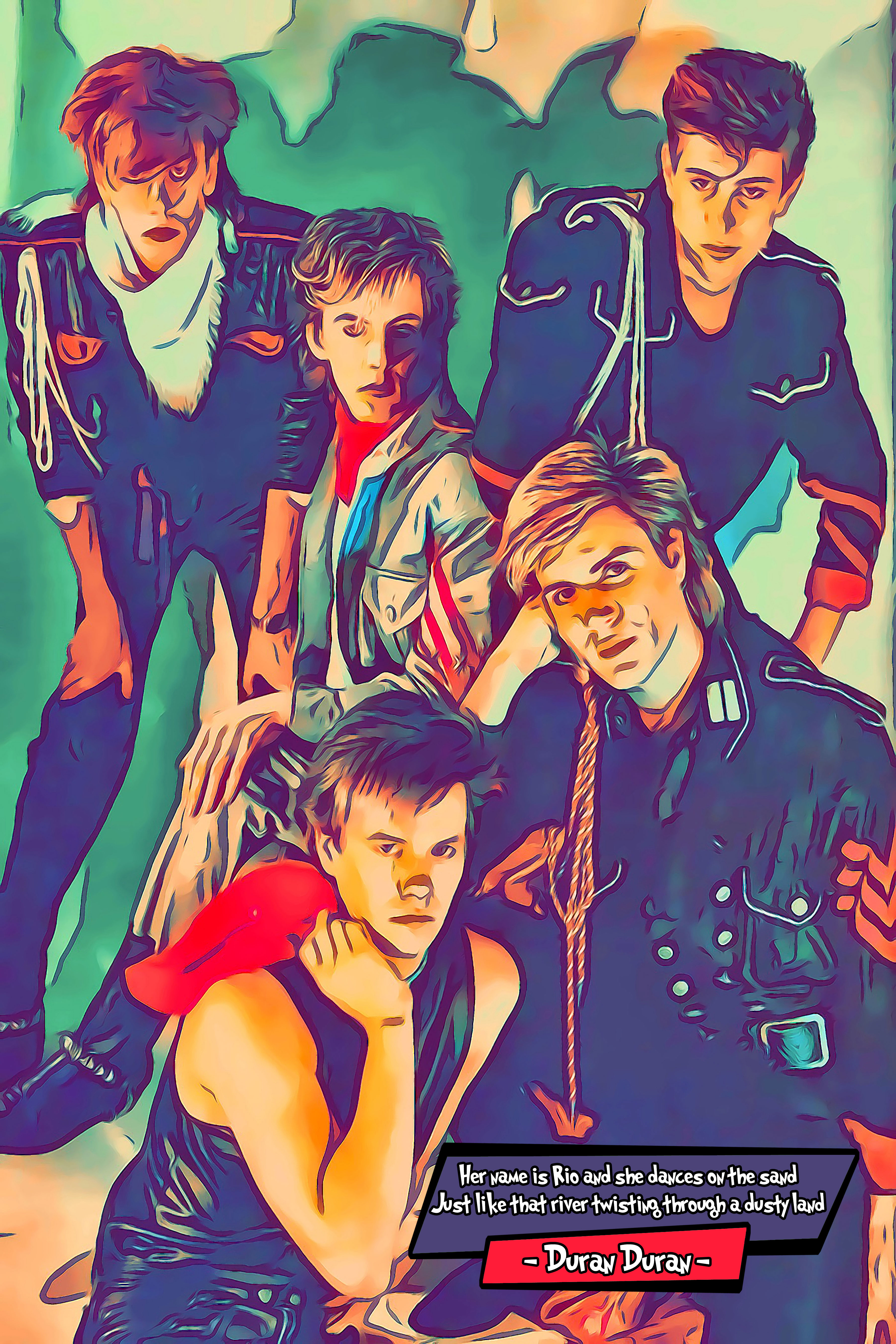 [DURAN DURAN]– Comic Icons Art (Available in 3 formats and 3 different sizes)