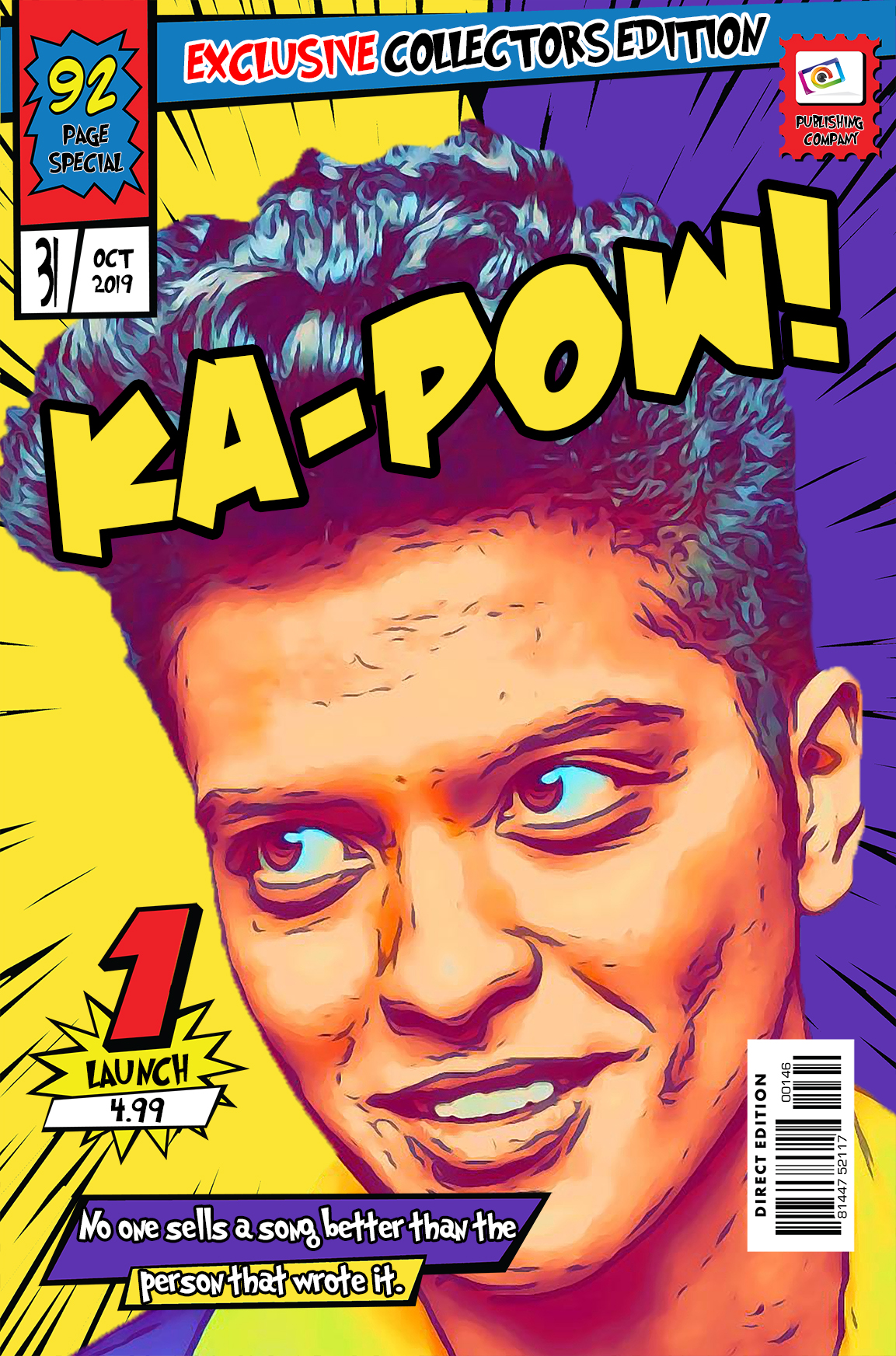 [BRUNO MARS] – Comic Book Cover Art (Available in 3 formats and 3 different sizes)