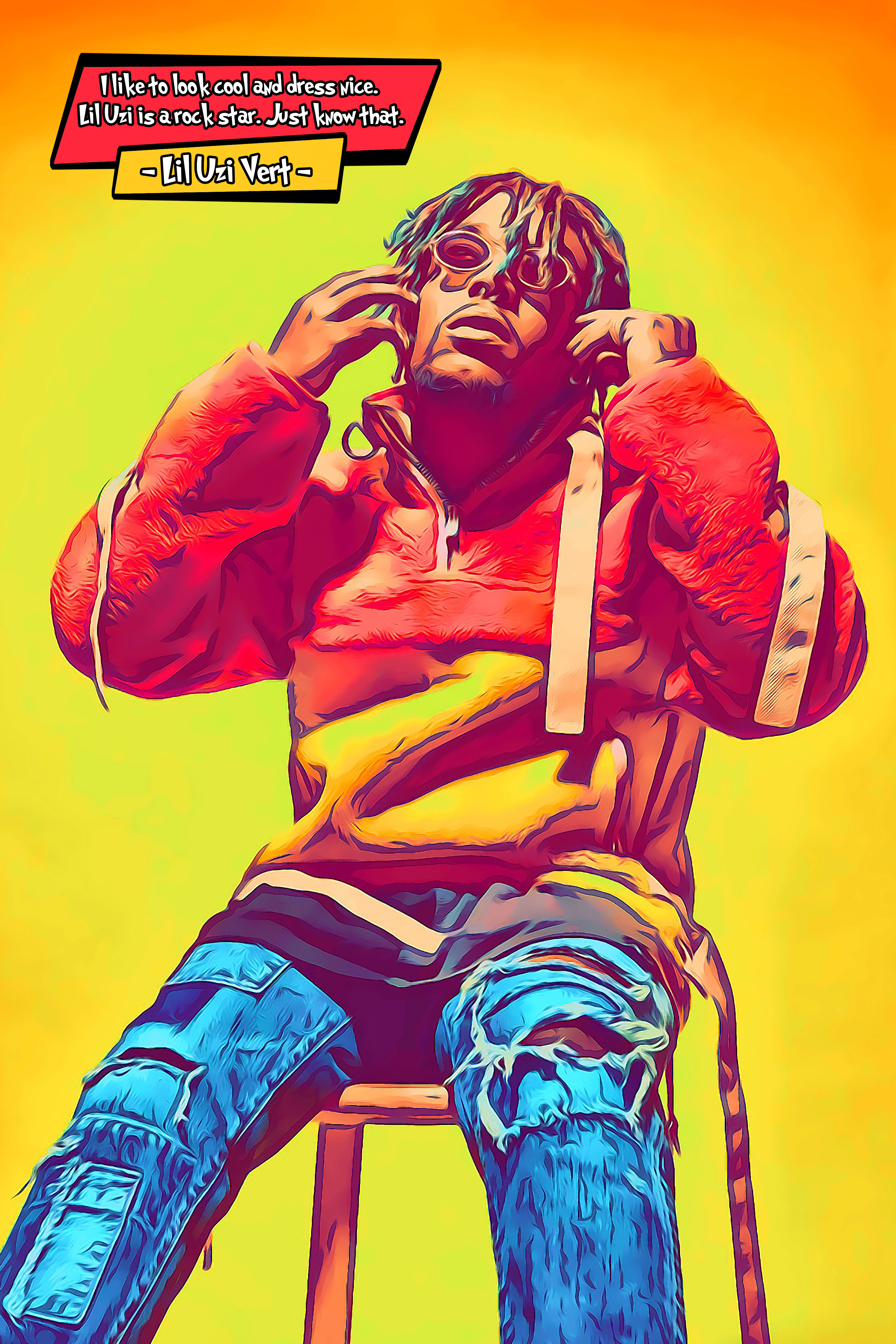[LIL UZI VERT]– Comic Icons Art (Available in 3 formats and 3 different sizes)