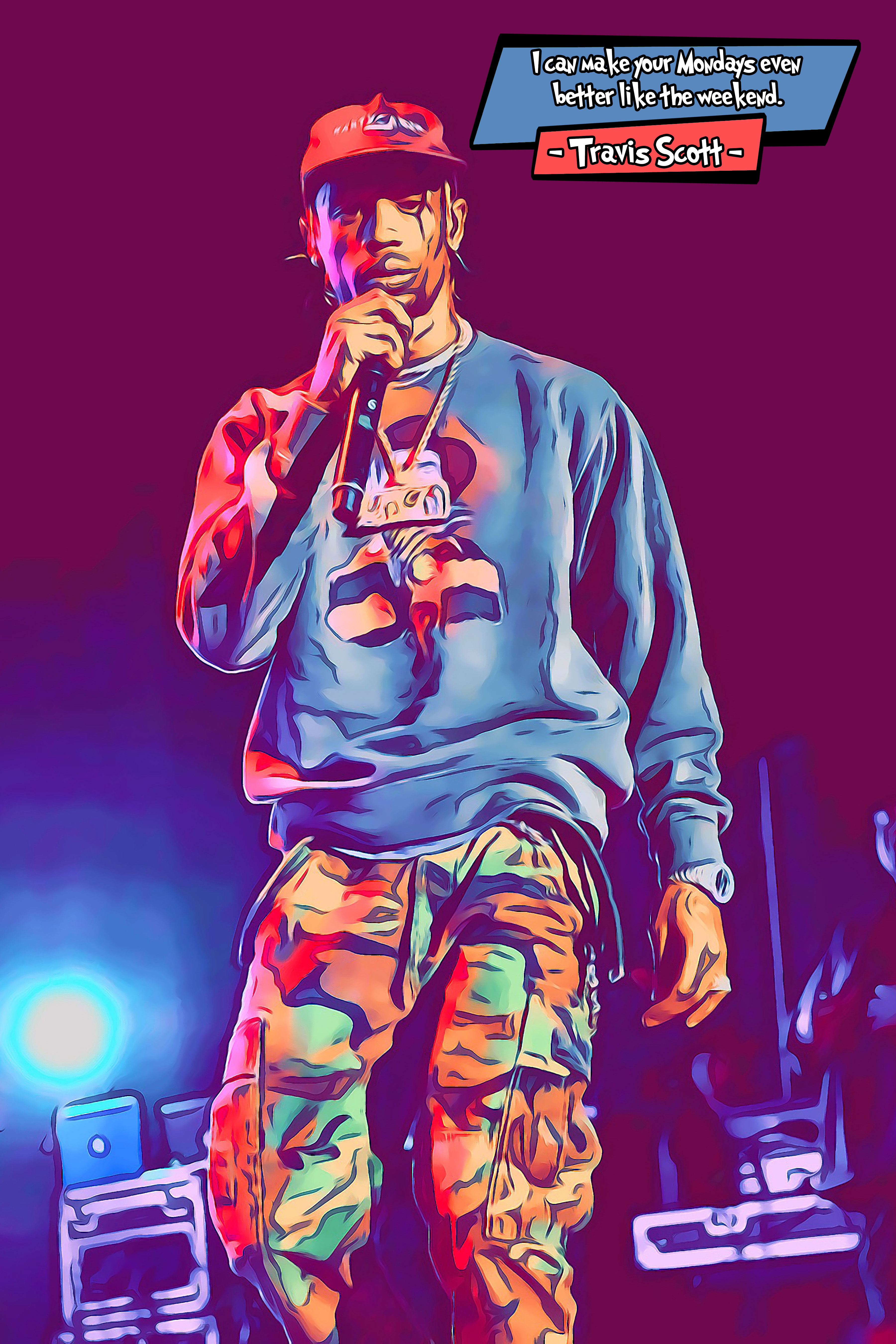 [TRAVIS SCOTT]– Comic Icons Art (Available in 3 formats and 3 different sizes)