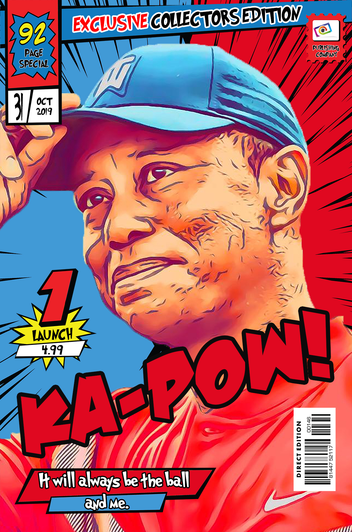 [TIGER WOODS] – Comic Book Cover Art (Available in 3 formats and 3 different sizes)