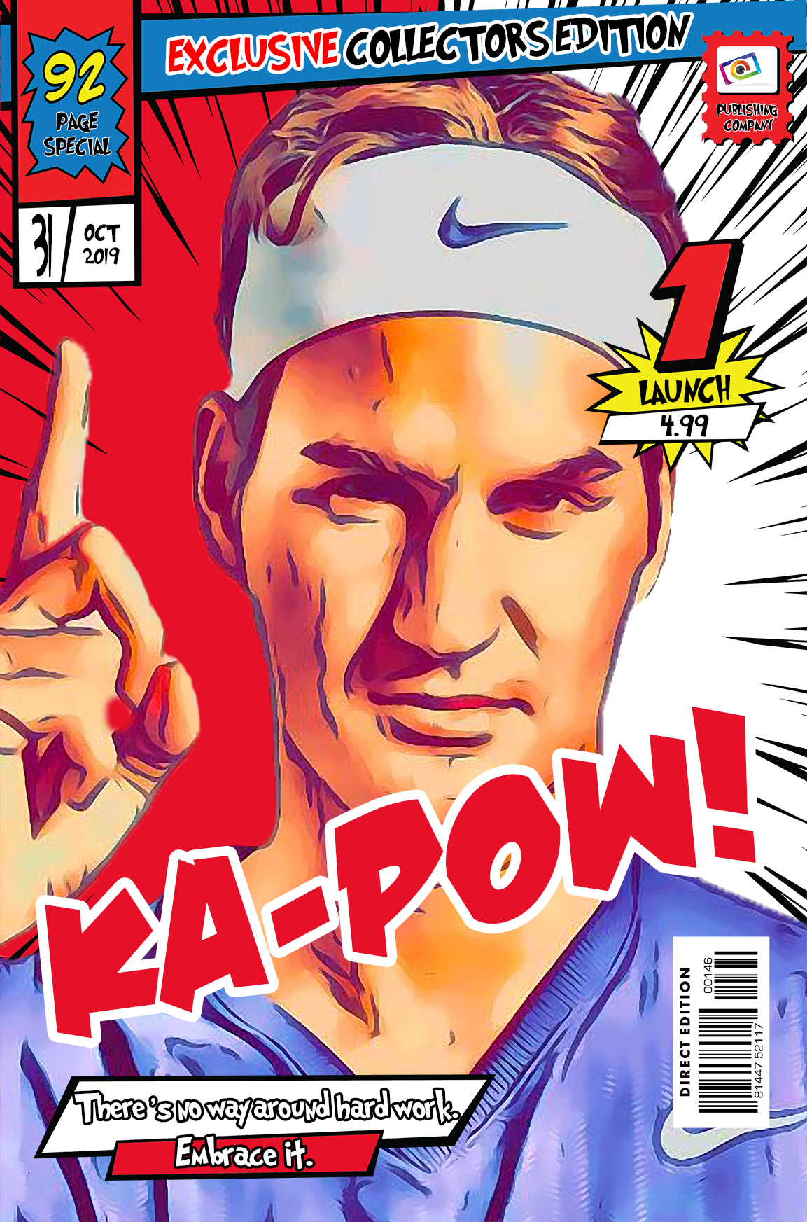 [ROGER FEDERER] – Comic Book Cover Art (Available in 3 formats and 3 different sizes)