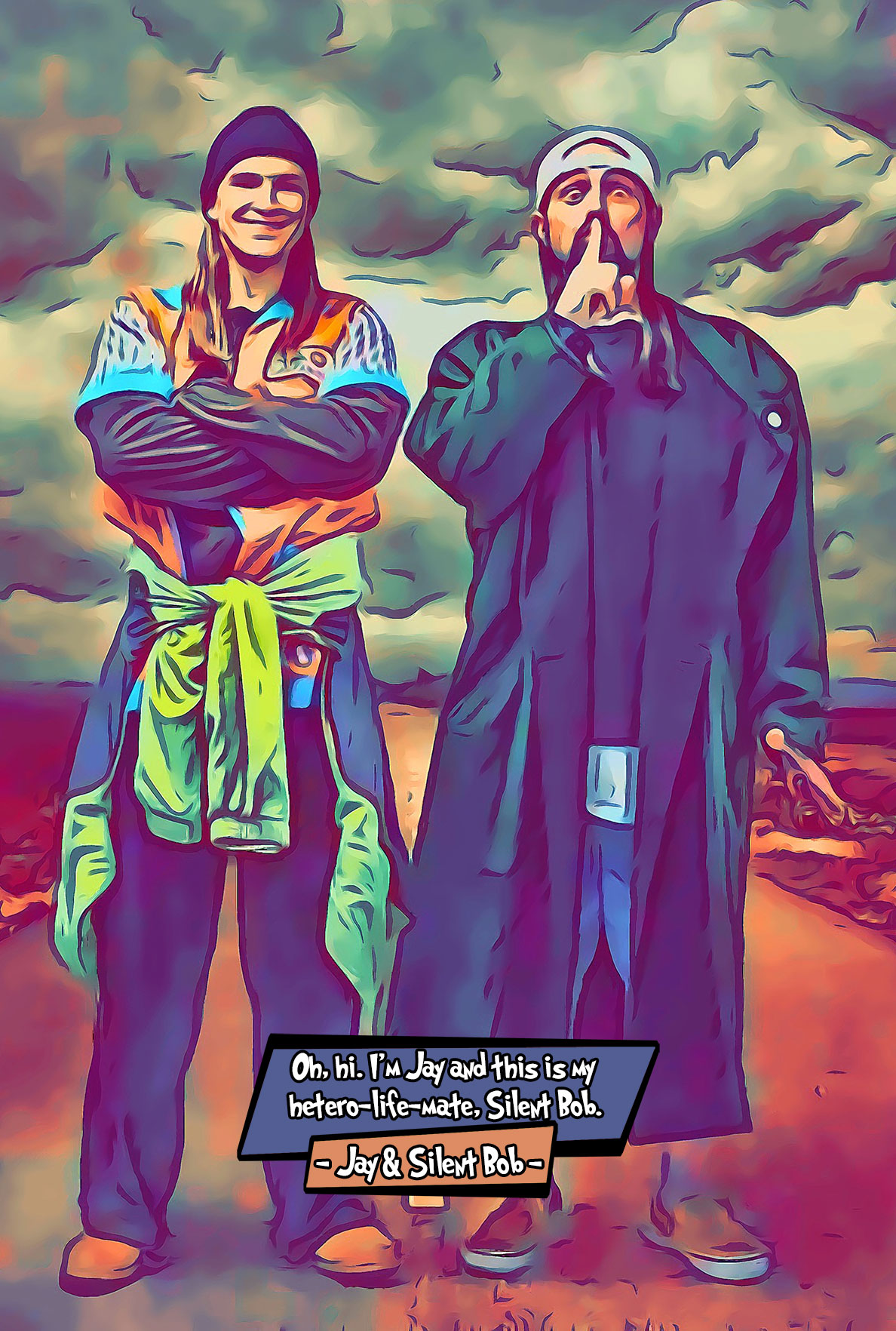 [JAY AND SILENT BOB]– Comic Icons Art (Available in 3 formats and 3 different sizes)