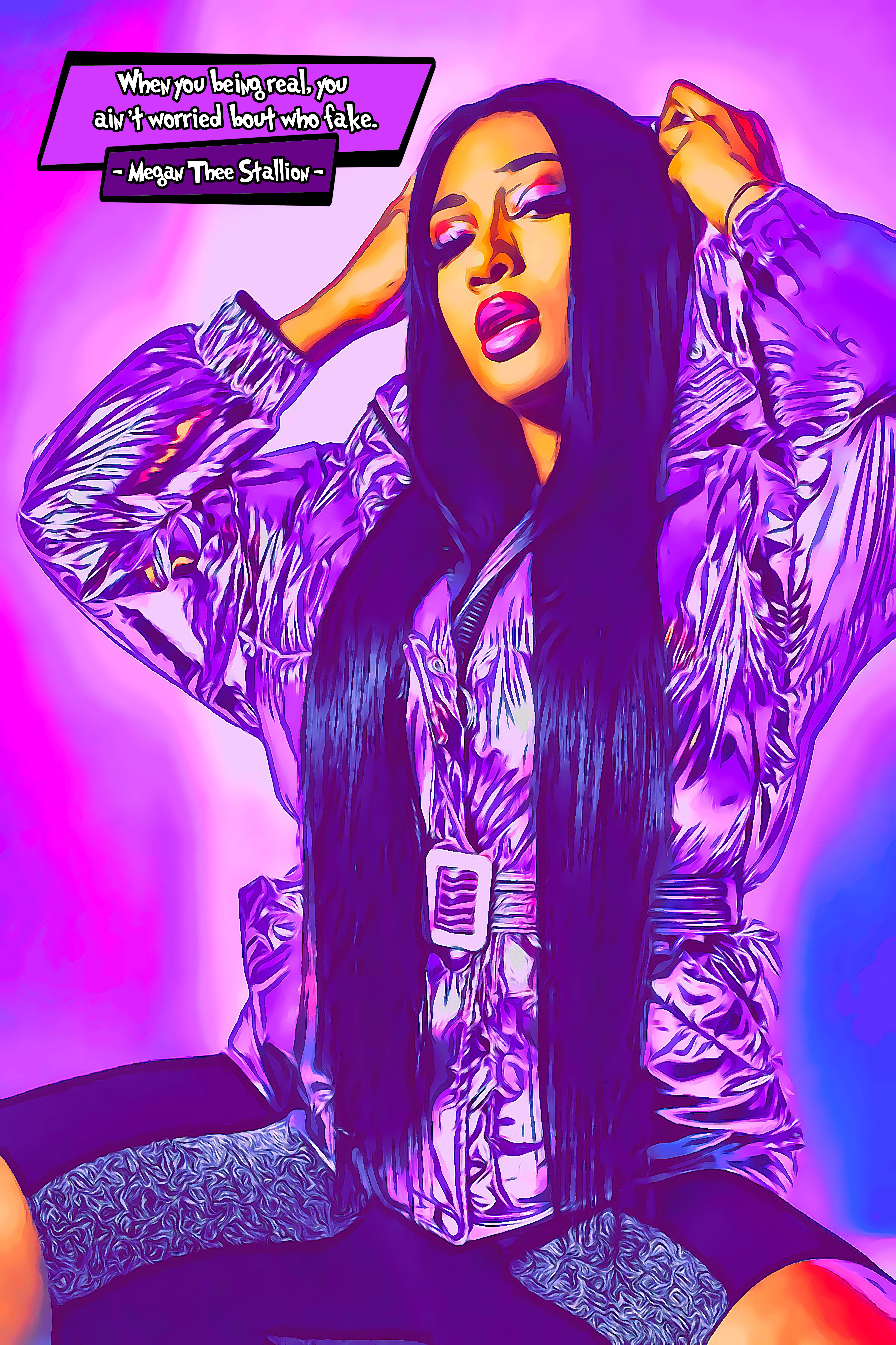 [MEGAN THEE STALLION]– Comic Icons Art (Available in 3 formats and 3 different sizes)