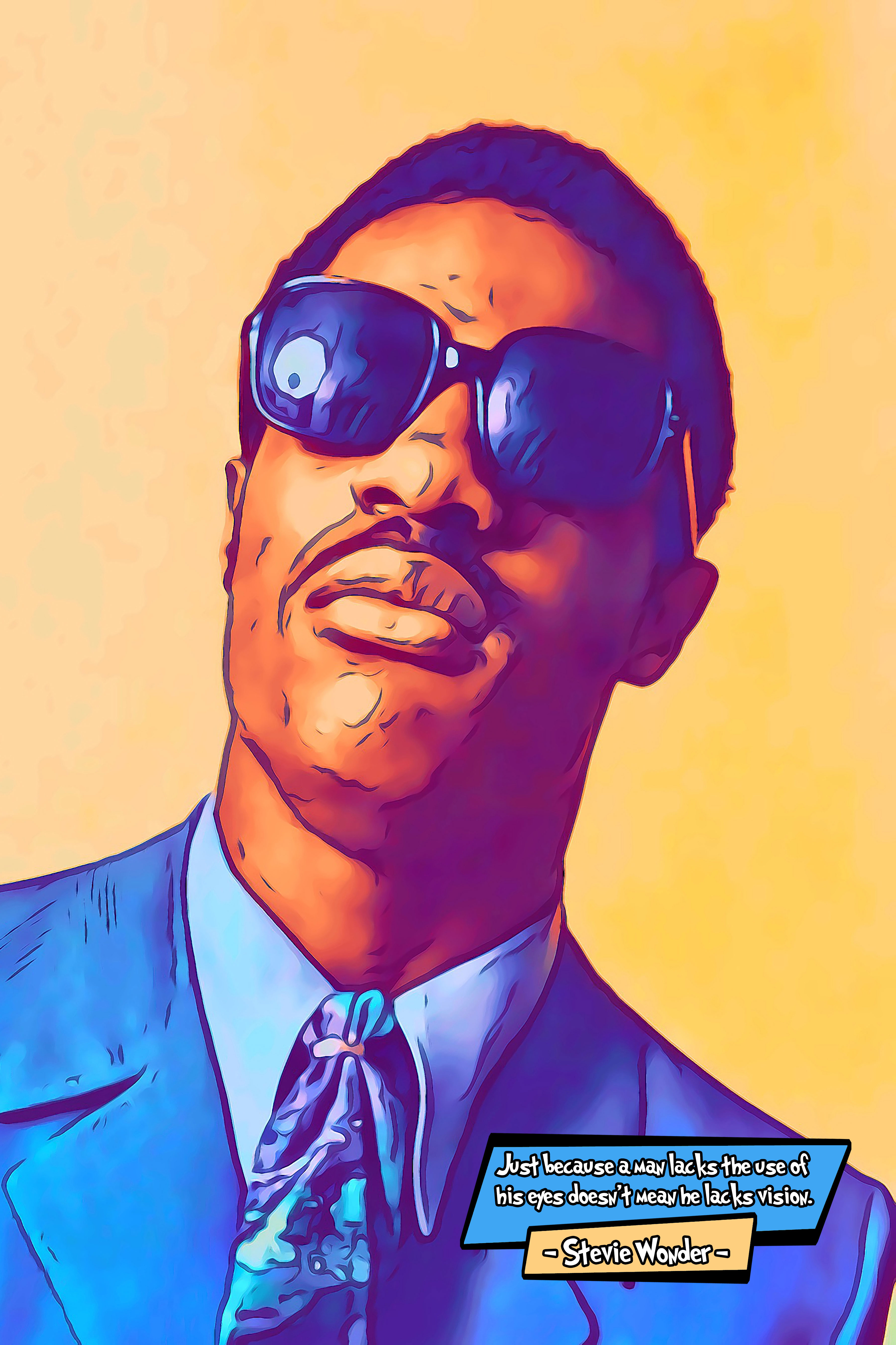 [STEVIE WONDER]– Comic Icons Art (Available in 3 formats and 3 different sizes)