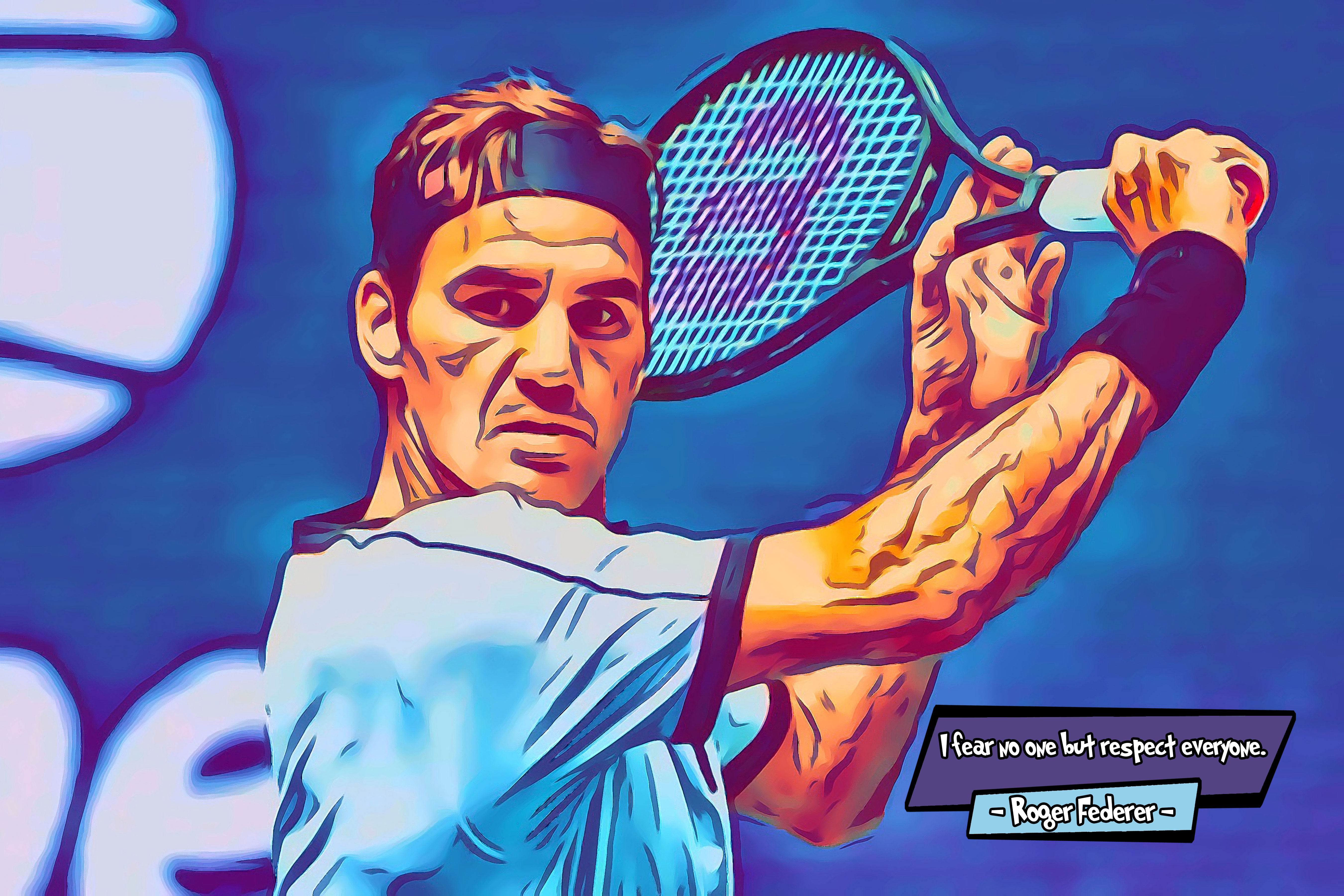 [ROGER FEDERER]– Comic Icons Art (Available in 3 formats and 3 different sizes)