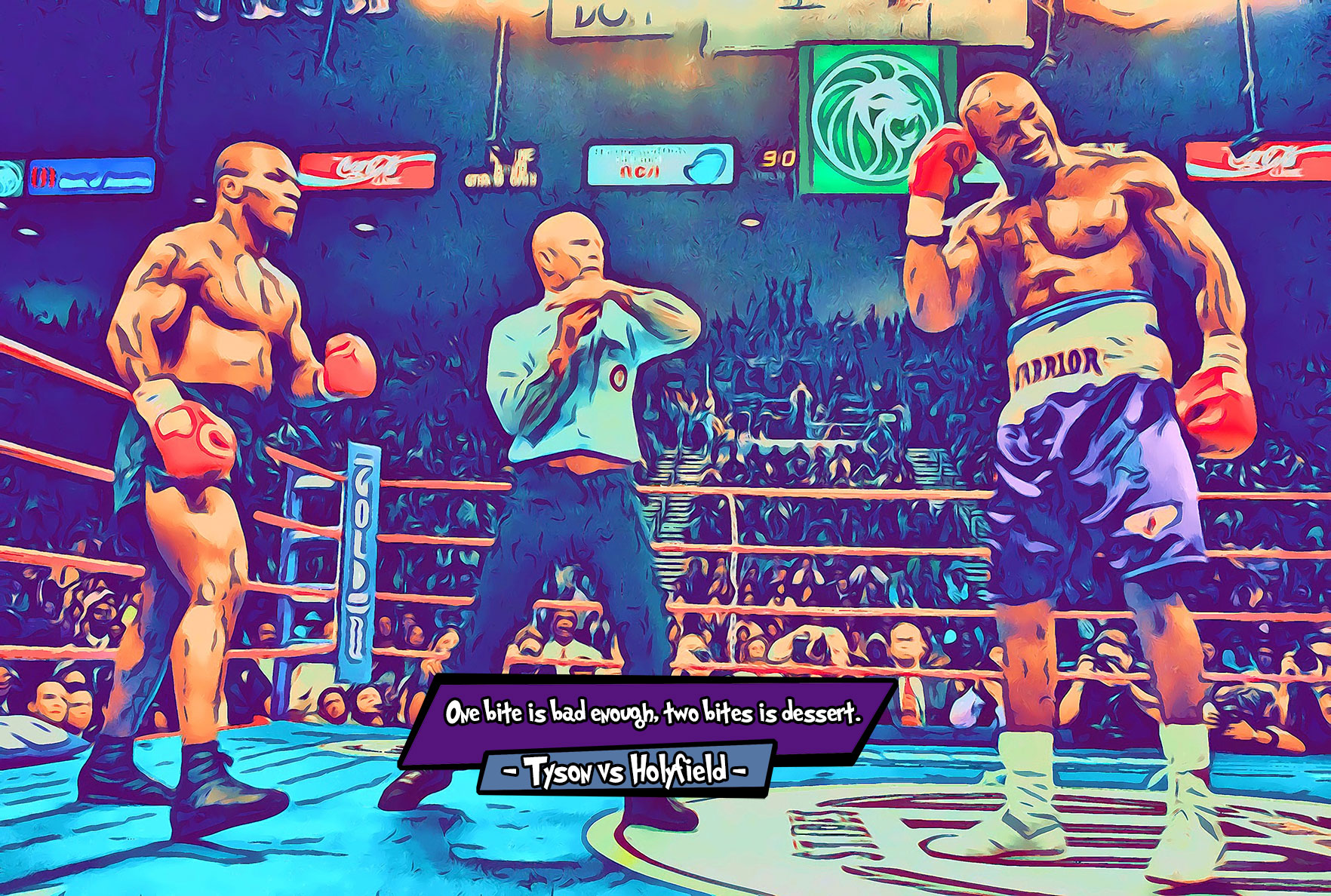 [TYSON VS HOLYFIELD - THE BITE]– Comic Icons Art (Available in 3 formats and 3 different sizes)