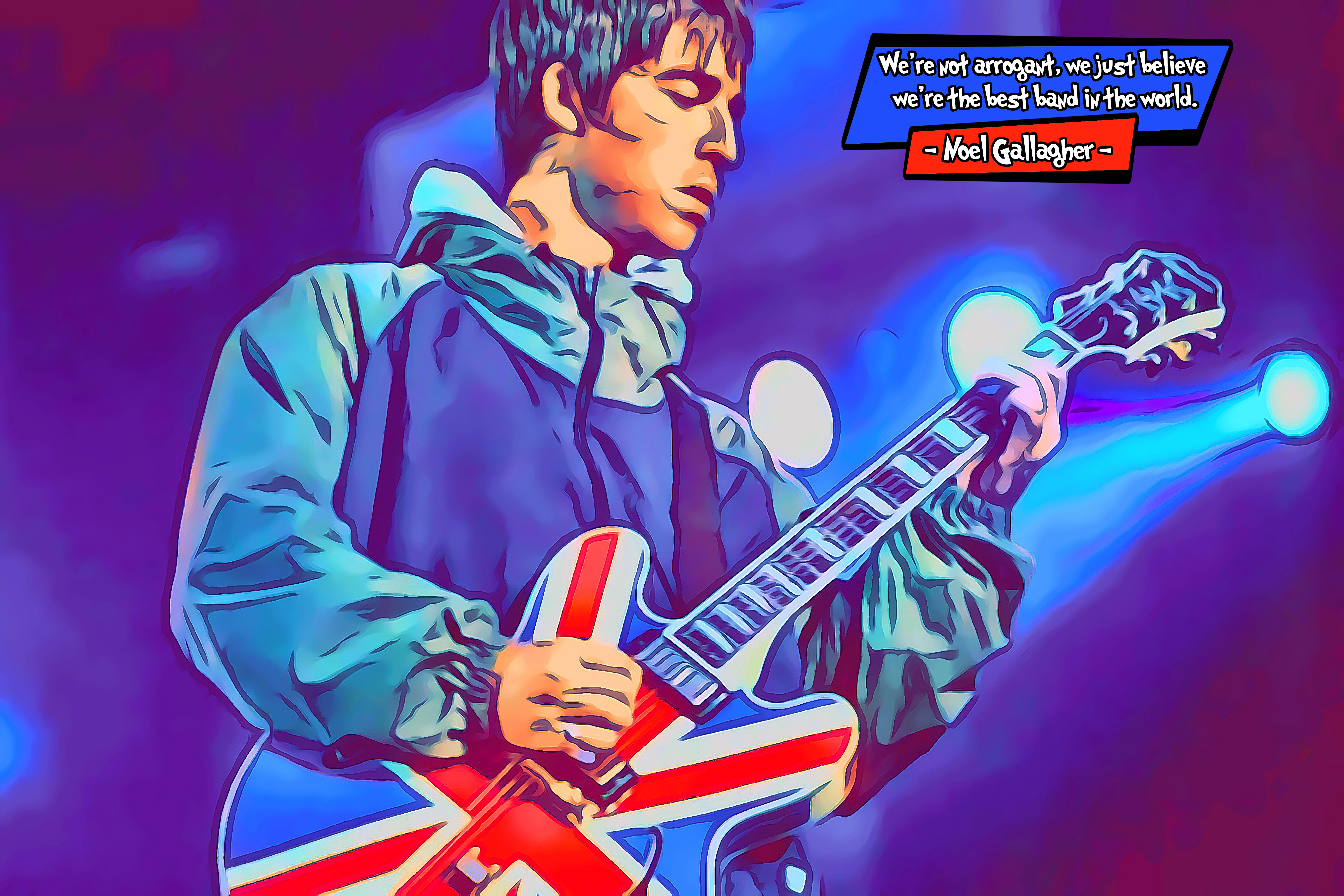 [NOEL GALLAGHER]– Comic Icons Art (Available in 3 formats and 3 different sizes)