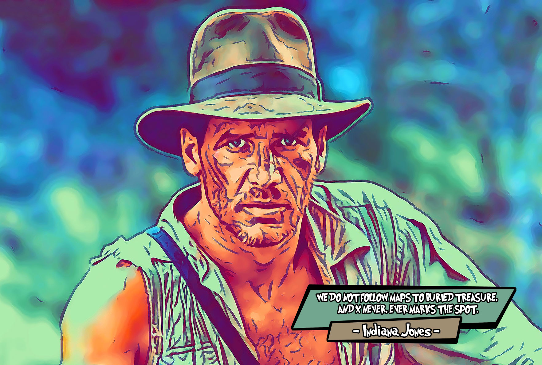 [INDIANA JONES]– Comic Icons Art (Available in 3 formats and 3 different sizes)