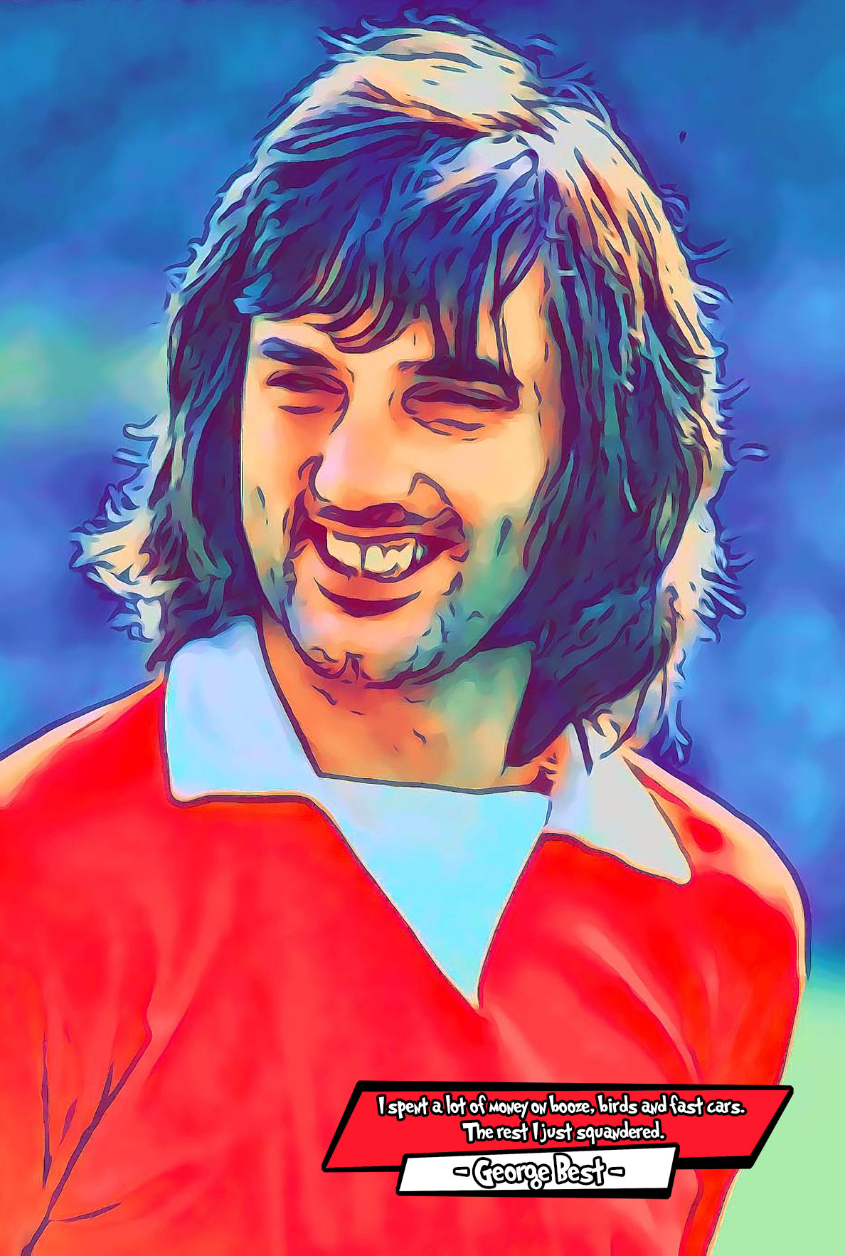 [GEORGE BEST]– Comic Icons Art (Available in 3 formats and 3 different sizes)