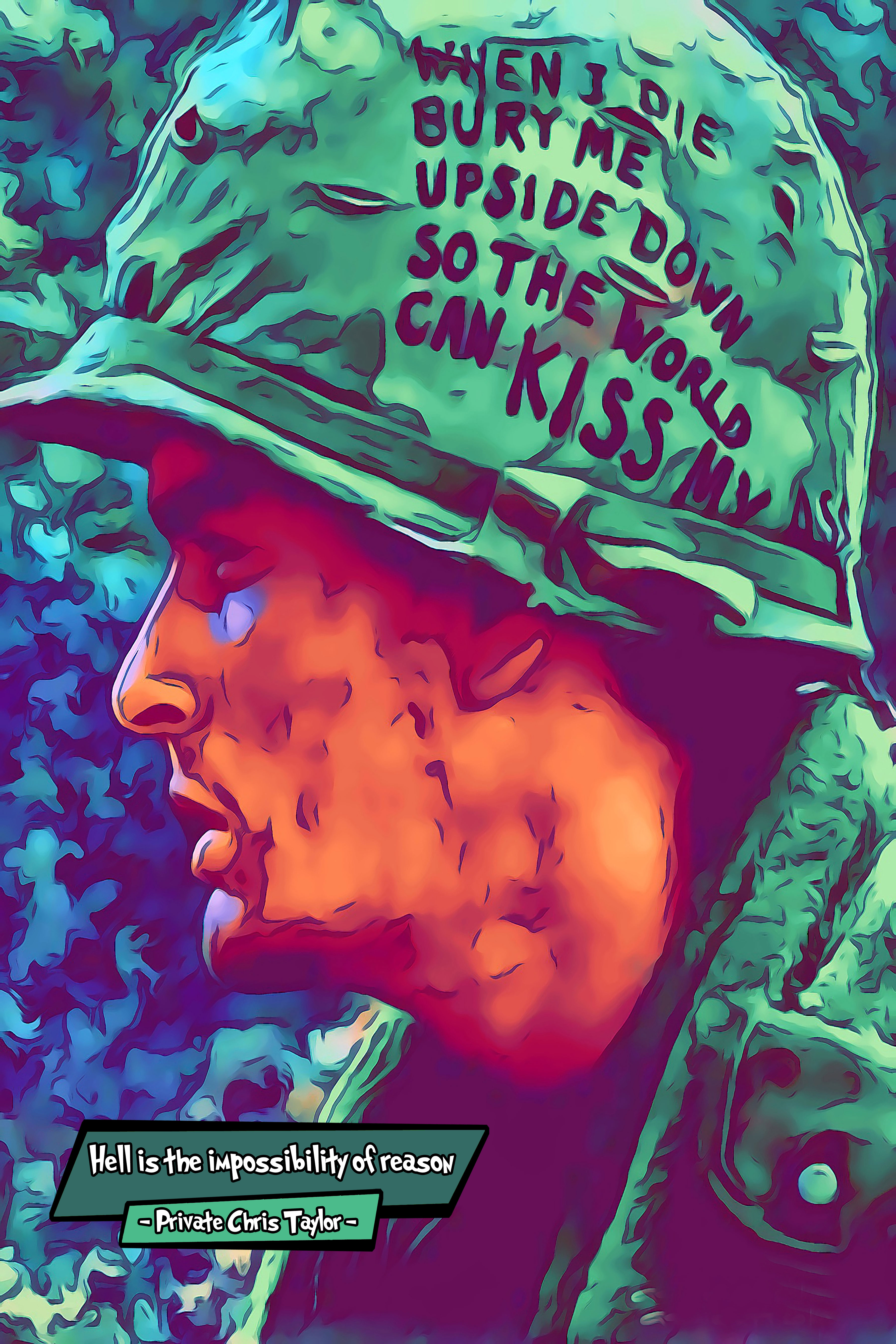 [PRIVATE CHRIS TAYLOR - PLATOON]– Comic Icons Art (Available in 3 formats and 3 different sizes)