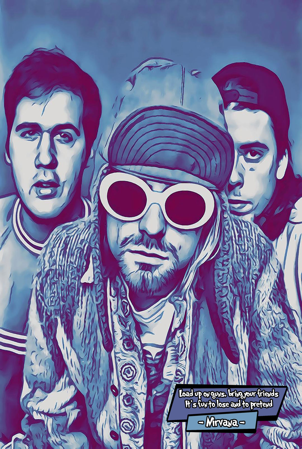 [NIRVANA]– Comic Icons Art (Available in 3 formats and 3 different sizes)