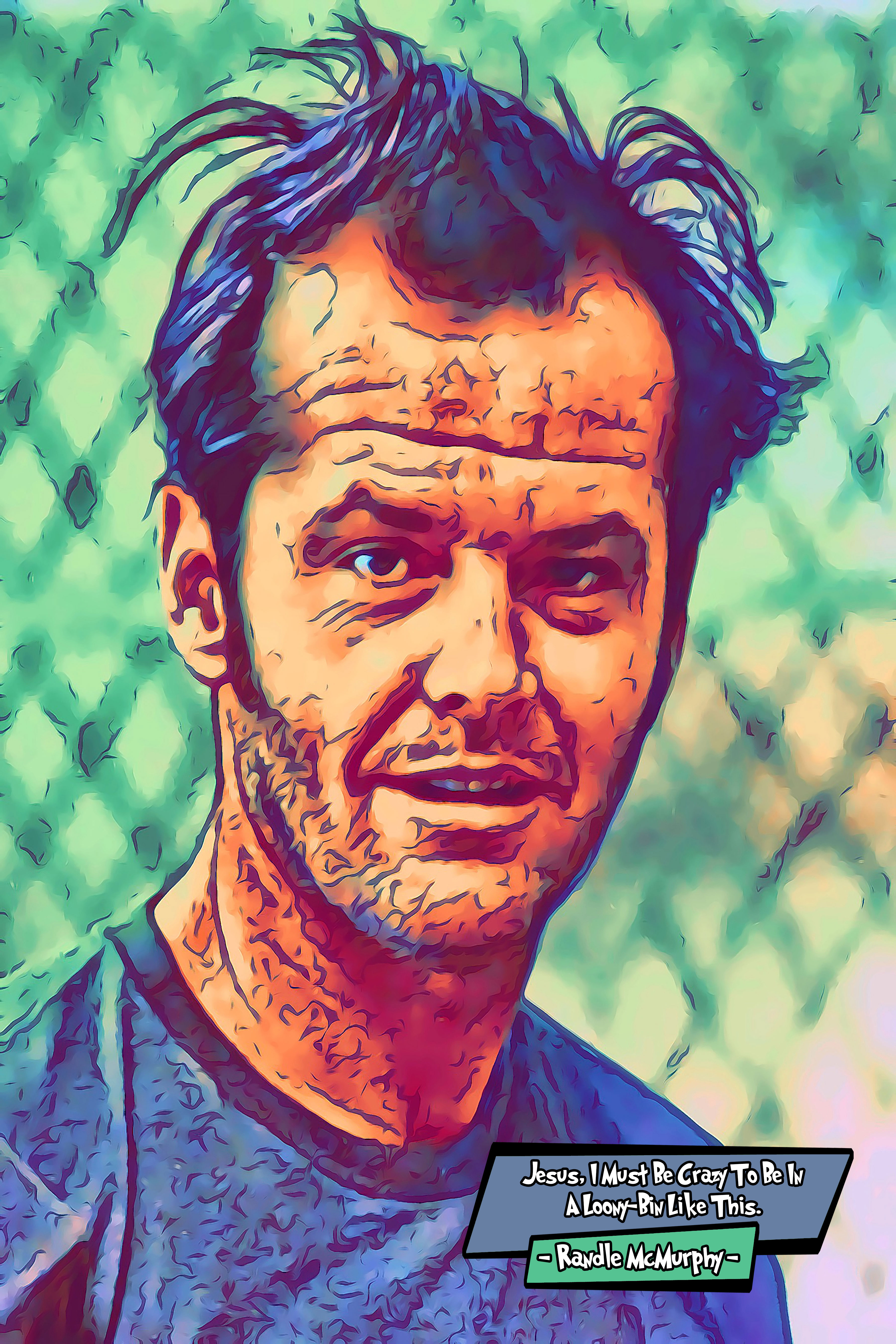 [RANDLE MCMURPHY - ONE FLEW OVER THE CUCKOOS NEST]– Comic Icons Art (Available in 3 formats and 3 different sizes)